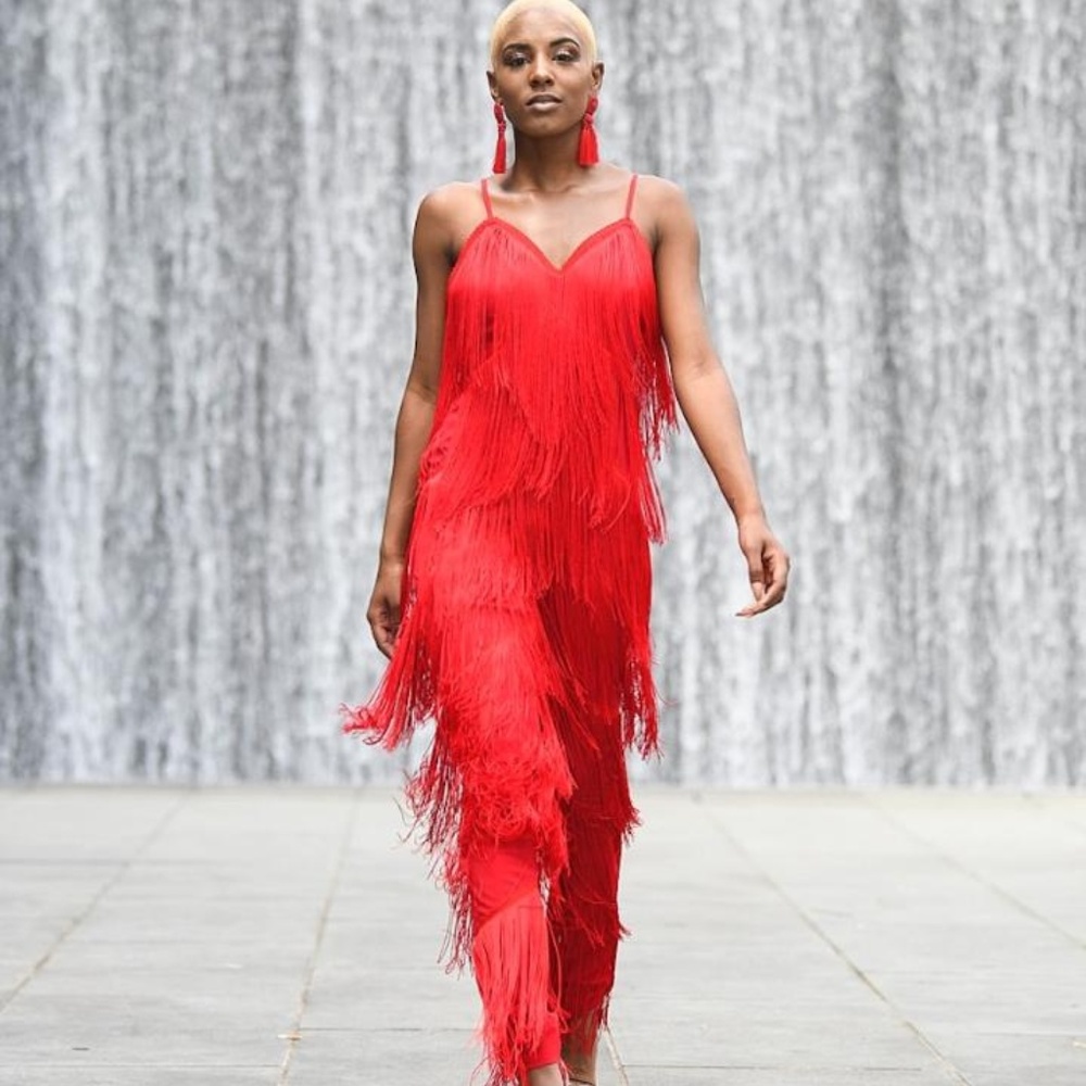 Red Fringe Jumpsuit